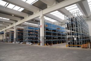 La scaffalatura del nuovo polo logistico Galperti
